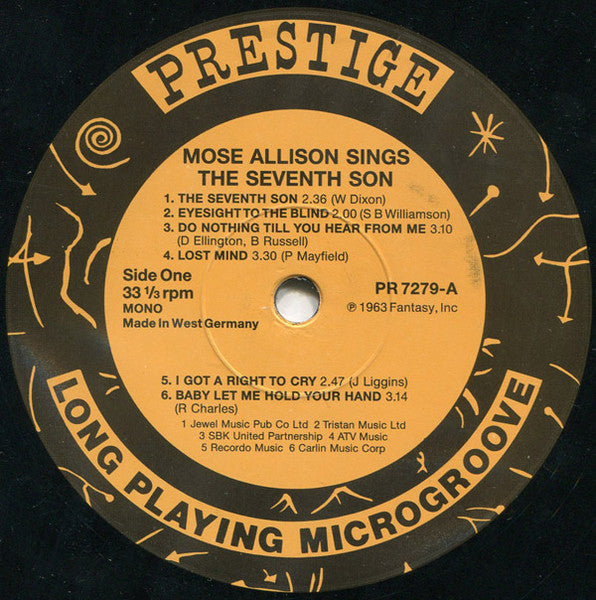 Mose Allison : Mose Allison Sings (LP, Album, Comp, Mono, RE)