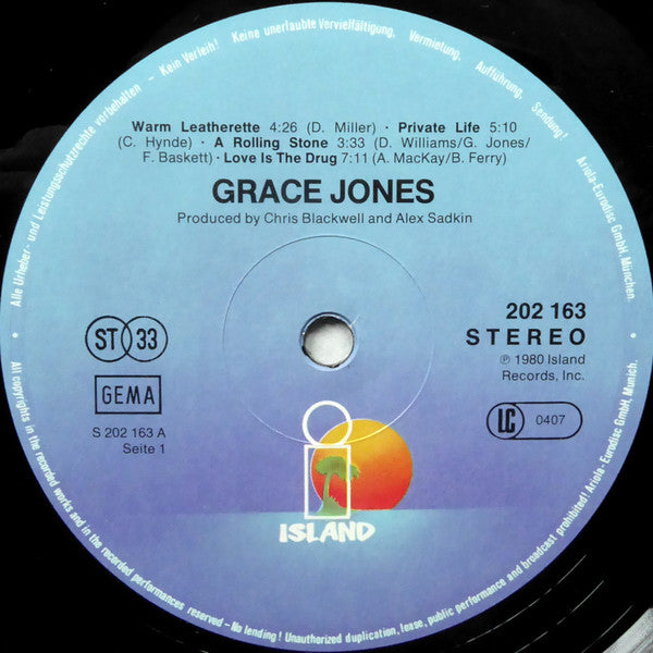 Grace Jones : Warm Leatherette (LP, Album, RE)