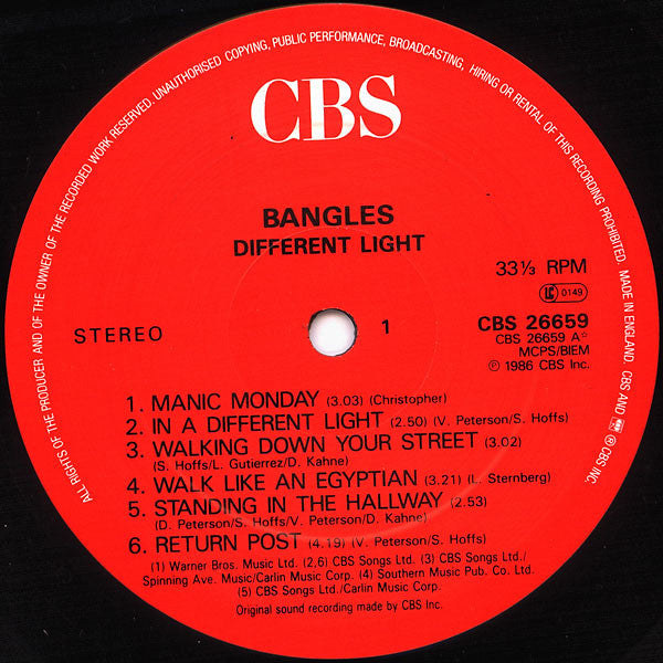 Bangles : Different Light (LP, Album)