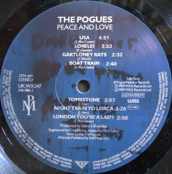 Buy The Pogues : Peace And Love (LP, Album) Online for a great