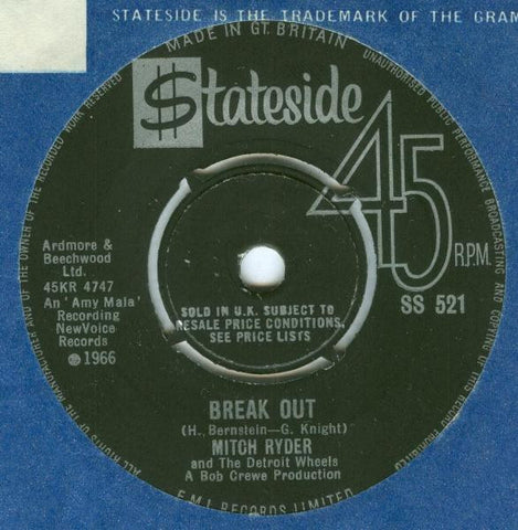 Mitch Ryder & The Detroit Wheels : Break Out (7", Single)