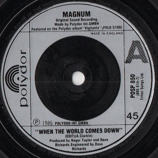 Magnum (3) : When The World Comes Down (Edit) (7", Single)