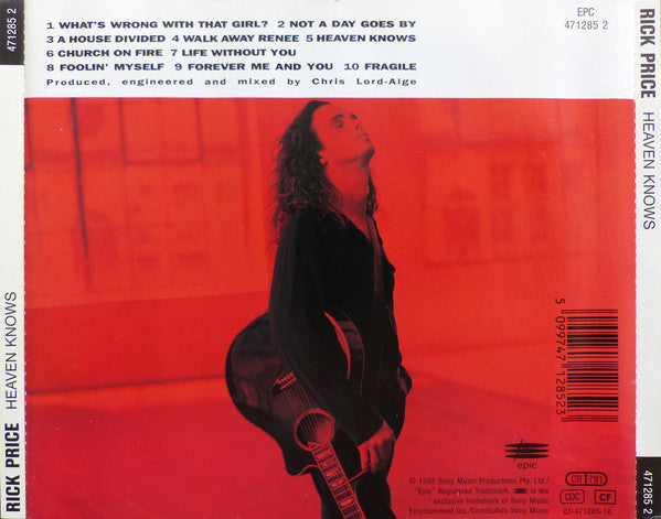 Rick Price : Heaven Knows (CD, Album)