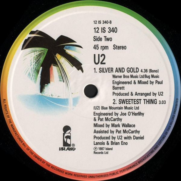 U2 : Where The Streets Have No Name (12", Single)