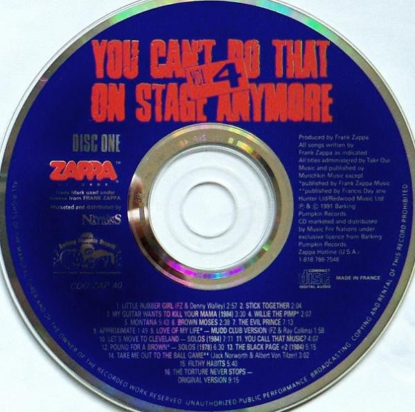 Frank Zappa : You Can't Do That On Stage Anymore Vol. 4 (2xCD, Album)