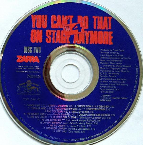 Frank Zappa : You Can't Do That On Stage Anymore Vol. 4 (2xCD, Album)