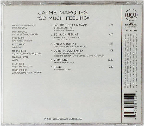 Jaime Marques* : So Much Feeling (CD, Album, RE)