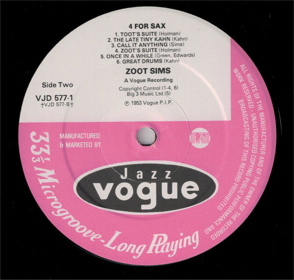 Lee Konitz - Zoot Sims - Frank Foster - Bobby Jaspar : 4 Four Sax (2xLP, Comp)