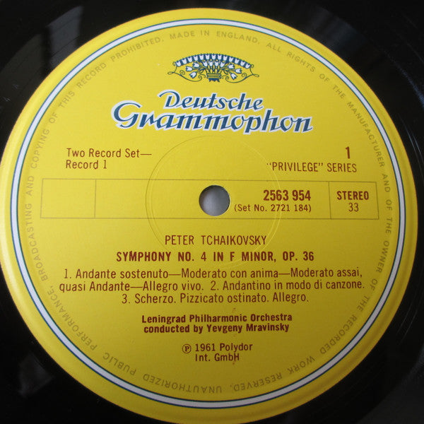 Pyotr Ilyich Tchaikovsky – Leningrad Philharmonic Orchestra, Evgeny Mravinsky : Symphonies Nos. 4 · 5 · 6 Pathétique (2xLP, Comp, Gat)