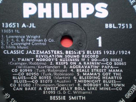 Bessie Smith : Bessie's Blues - 1923-1924 (LP, Comp, Mono, gat)