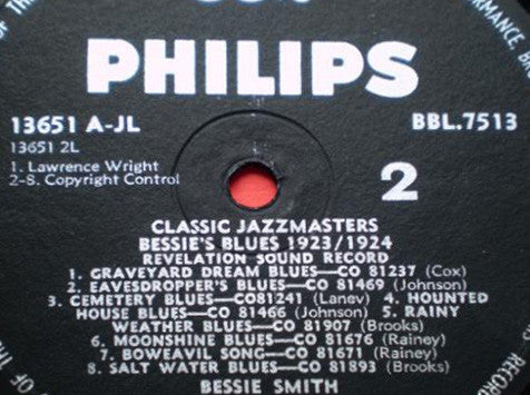 Bessie Smith : Bessie's Blues - 1923-1924 (LP, Comp, Mono, gat)