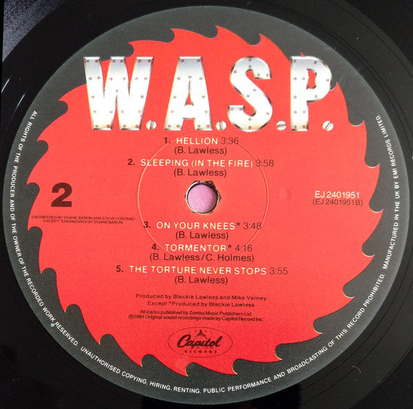 W.A.S.P. : W.A.S.P. (LP, Album, Ltd, Wit)