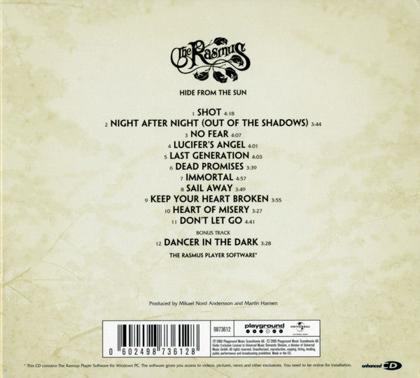 The Rasmus : Hide From The Sun (CD, Album, Enh, Lim)