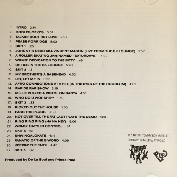 De La Soul : De La Soul Is Dead (CD, Album)