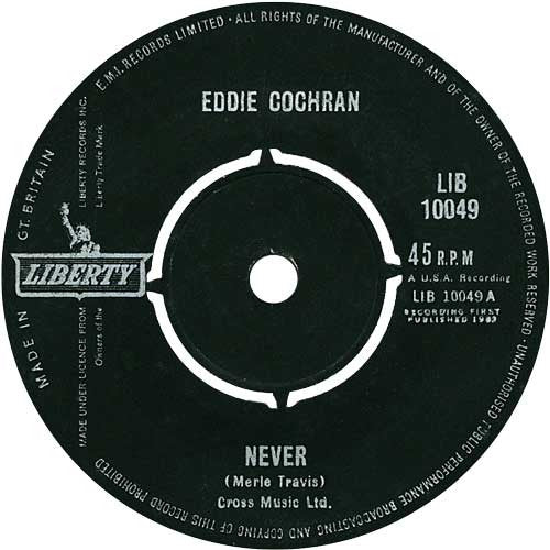Eddie Cochran : Never / Think Of Me (7", Single)