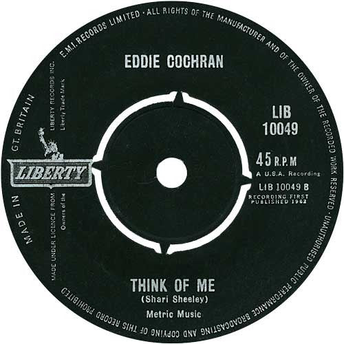 Eddie Cochran : Never / Think Of Me (7", Single)