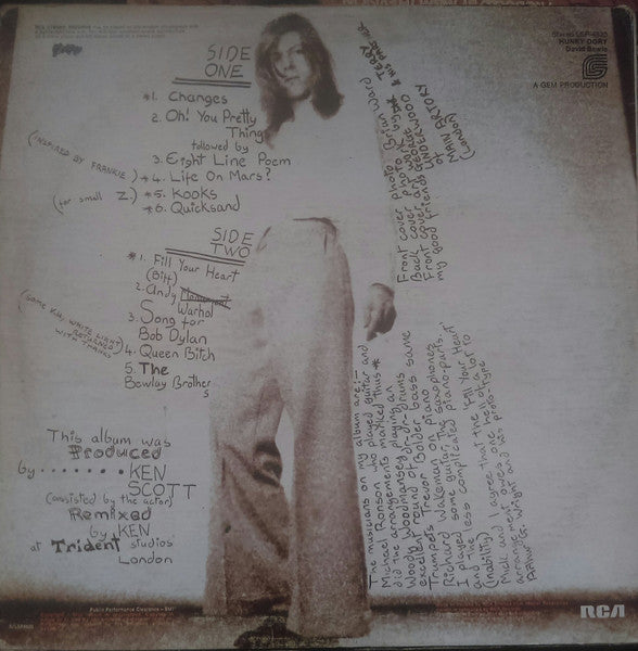 David Bowie : Hunky Dory (LP, Album, RE, Dyn)