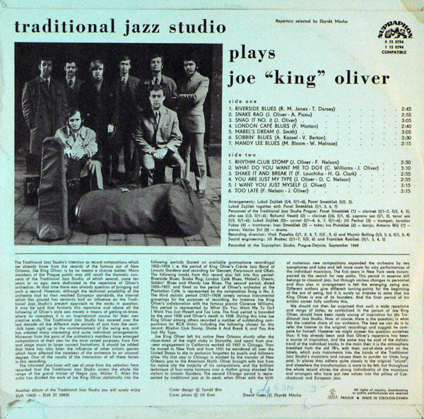 Traditional Jazz Studio : Plays Joe “King” Oliver (LP, Album, RP)