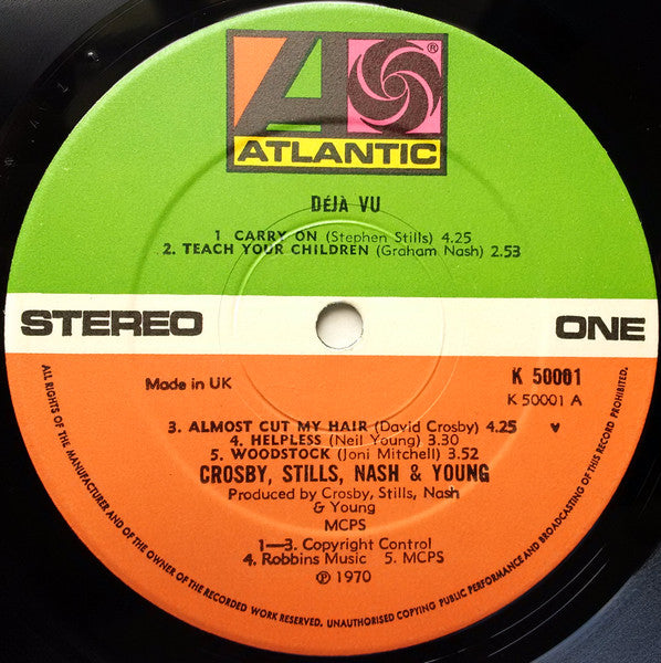 Crosby, Stills, Nash & Young : Déjà Vu (LP, Album, RE)