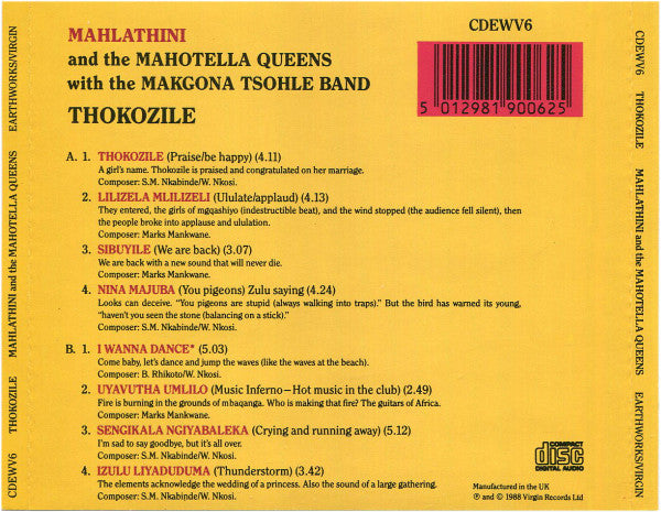 Mahlathini And The Mahotella Queens : Thokozile (CD, Album)