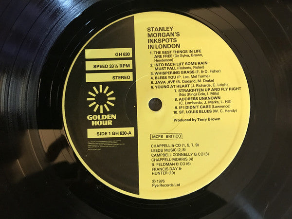 Stanley Morgan's Ink Spots : Golden Hour Presents Stanley Morgans Ink Spots In London (LP)