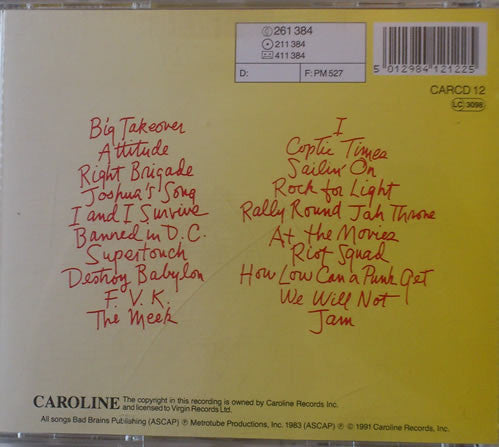 Bad Brains : Rock For Light (CD, Album, RE, RM)