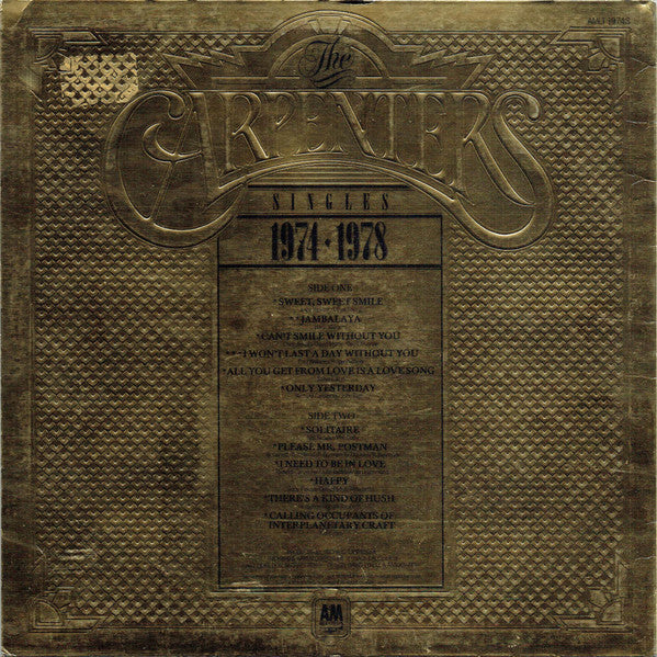 The Carpenters* : The Singles 1974-1978 (LP, Comp, Emb)