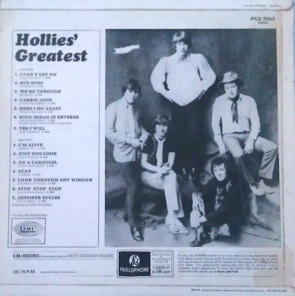 The Hollies : Hollies' Greatest (LP, Comp, RP)