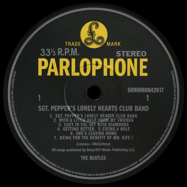 The Beatles : Sgt. Pepper's Lonely Hearts Club Band (LP, Album, RE, RM, 180)