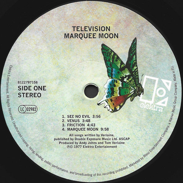 Television : Marquee Moon (LP, Album, RE, RM, 180)