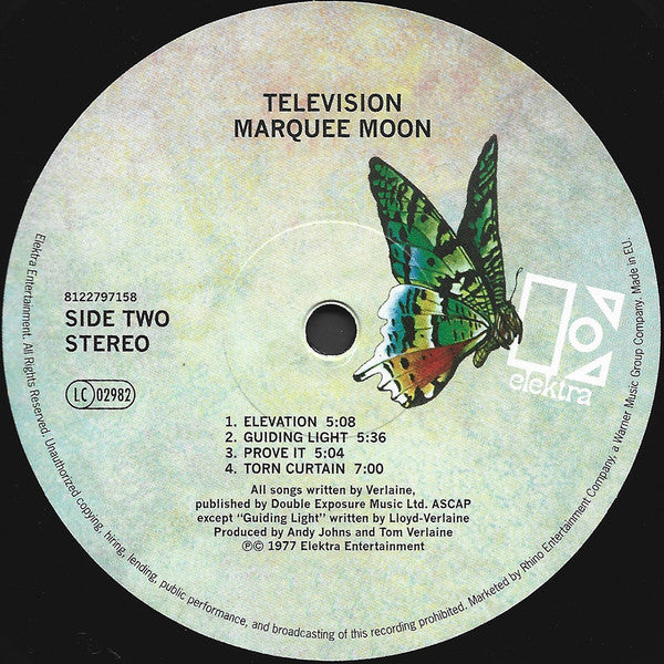 Television : Marquee Moon (LP, Album, RE, RM, 180)