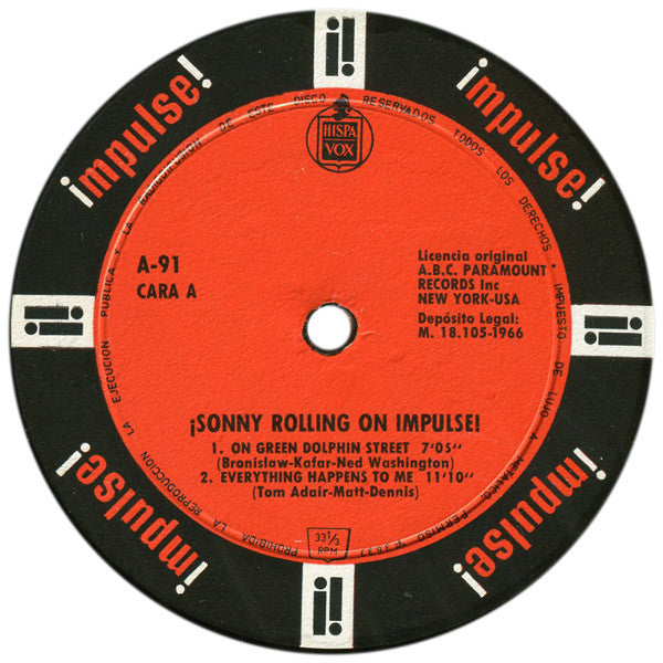 Sonny Rollins : On Impulse! (LP, Album, Mono, Gat)