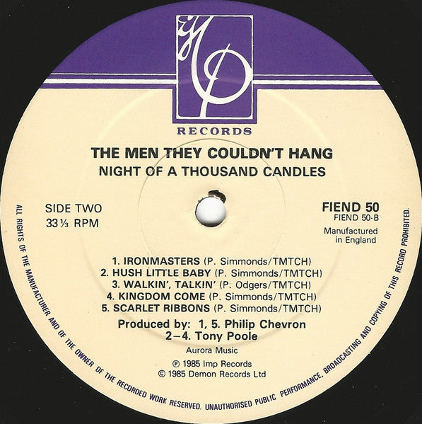 The Men They Couldn't Hang : Night Of A Thousand Candles (LP, Album)