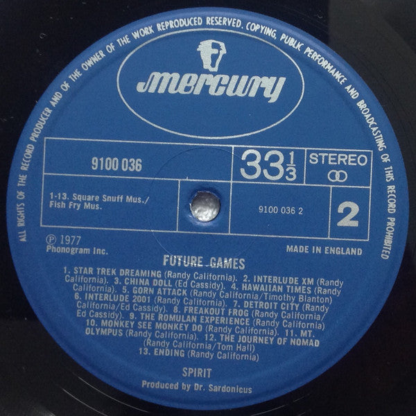 Spirit (8) : Future Games (A Magical-Kahauna Dream) (LP, Album)