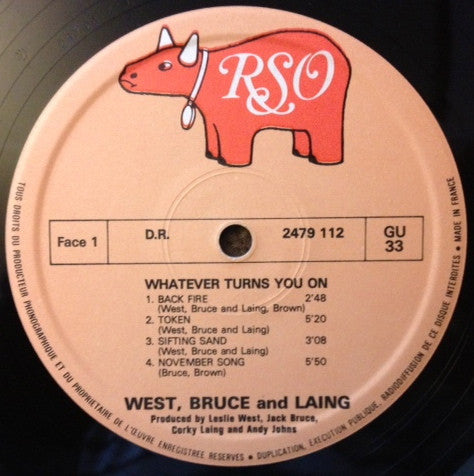 West, Bruce & Laing : Whatever Turns You On (LP, Album)