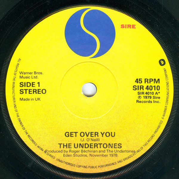 The Undertones : Get Over You (7", Single, Sir)