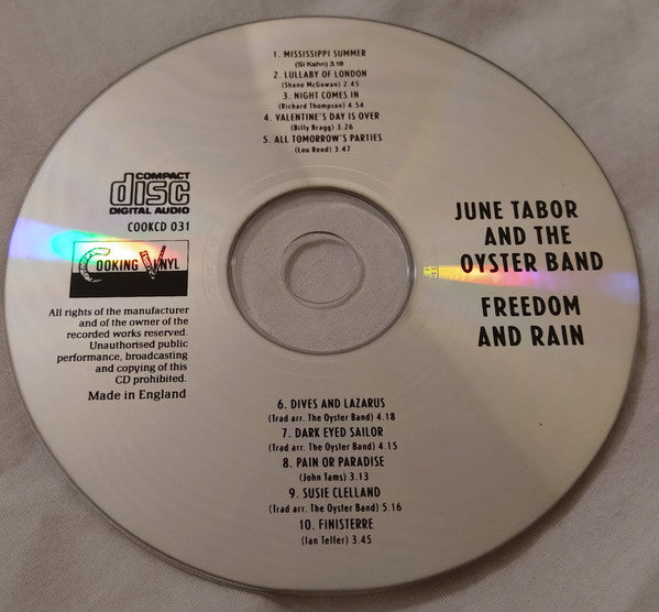 June Tabor & The Oyster Band* : Freedom And Rain (CD, Album)
