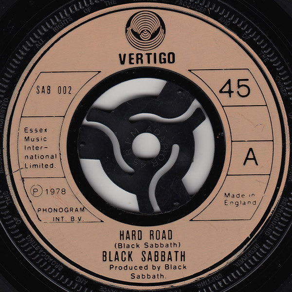 Black Sabbath : Hard Road (7", Single, M/Print, Bei)
