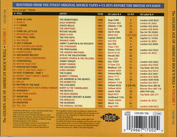 Various : The Golden Age Of American Rock 'n' Roll Volume 7 (CD, Comp)