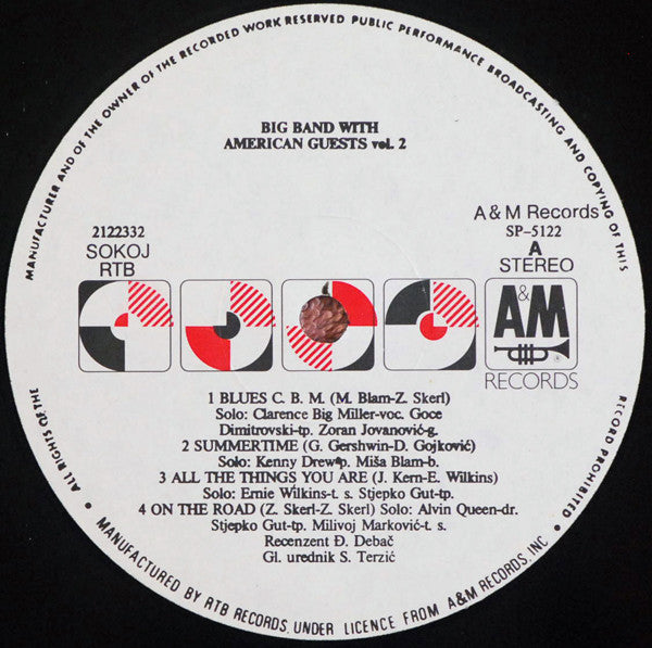 Big Band RTB* & Clarence Big Miller*, Kenny Drew, Ernie Wilkins, Tony Scott (2), Alvin Queen : Big Band RTB With American Guests Vol.2  (LP, Comp)