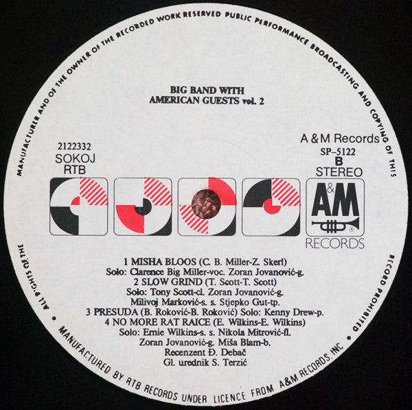 Big Band RTB* & Clarence Big Miller*, Kenny Drew, Ernie Wilkins, Tony Scott (2), Alvin Queen : Big Band RTB With American Guests Vol.2  (LP, Comp)