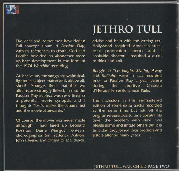 Jethro Tull : War Child (CD, Album, RE, RM, EMI)