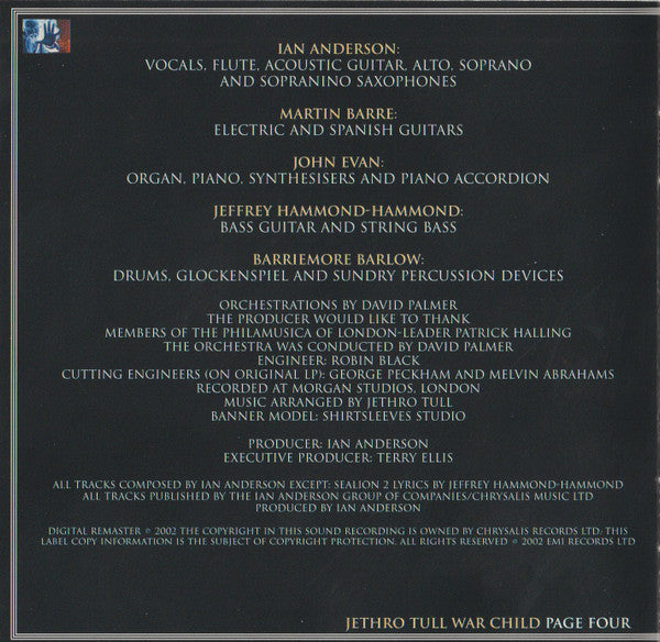 Jethro Tull : War Child (CD, Album, RE, RM, EMI)