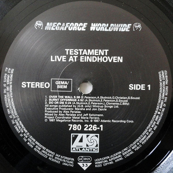 Testament (2) : Live At Eindhoven (12", EP)