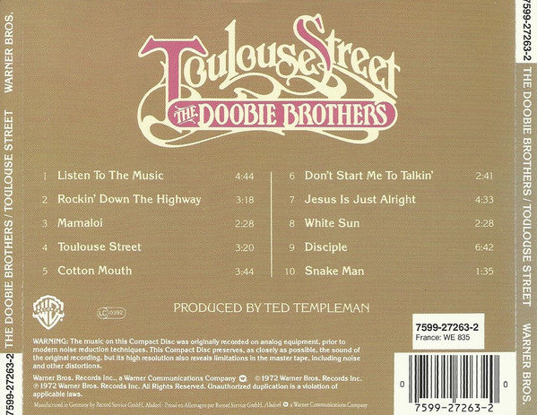 The Doobie Brothers : Toulouse Street (CD, Album, RE)