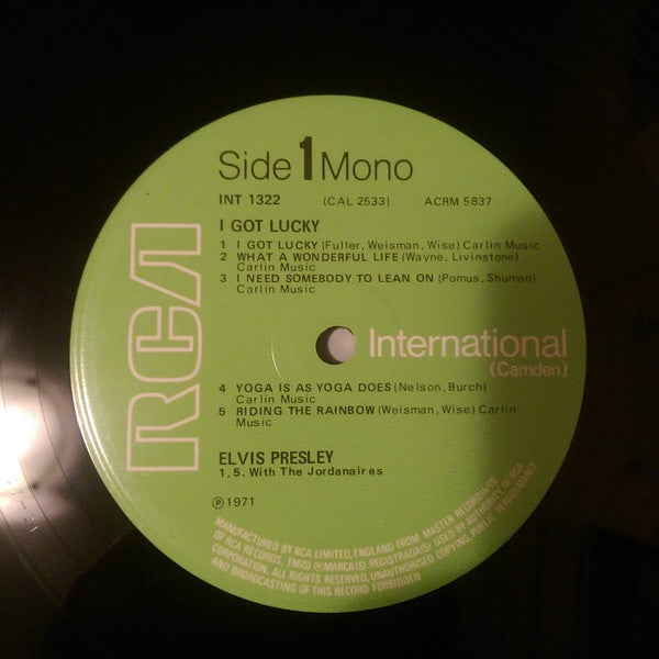 Elvis Presley : I Got Lucky (LP, Album, Comp, Mono)
