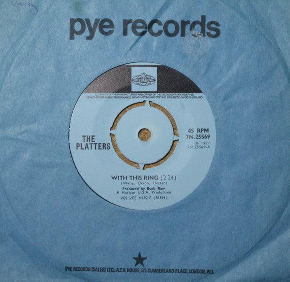The Platters : With This Ring  (7", Single, 4-P)
