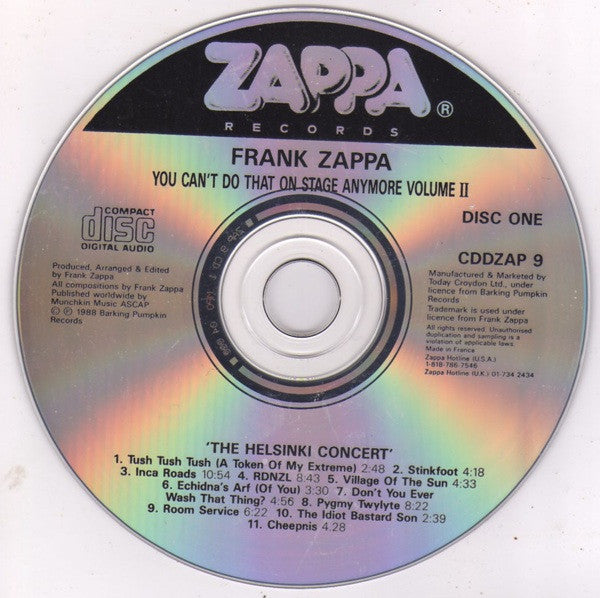 Zappa* : You Can't Do That On Stage Anymore Vol. 2 (The Helsinki Concert) (2xCD, Album)