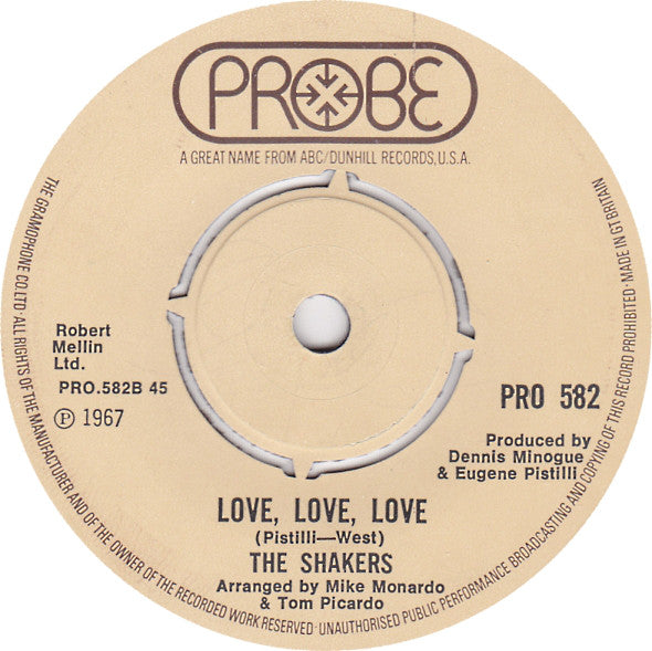 The Shakers (2) : One Wonderful Moment / Love, Love, Love (7", Single, Bei)