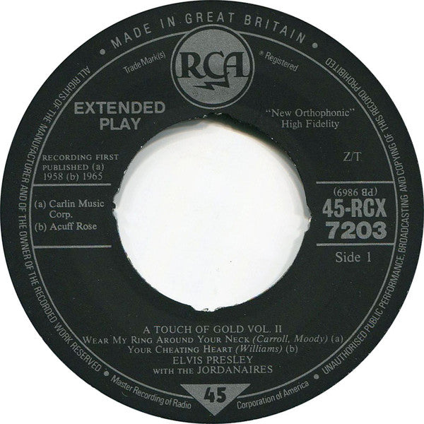 Elvis Presley : A Touch Of Gold Vol. 2 (7", EP, RE)